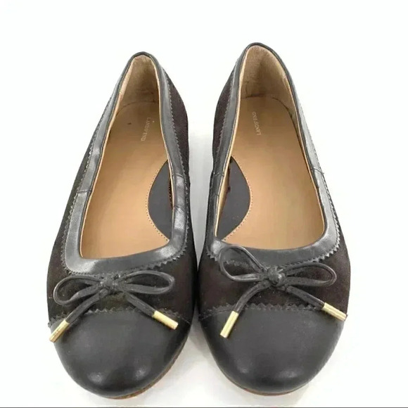 Lands end ballet flats size 8 38 chocolate brown suede bow round toe balletcore - Picture 13 of 13